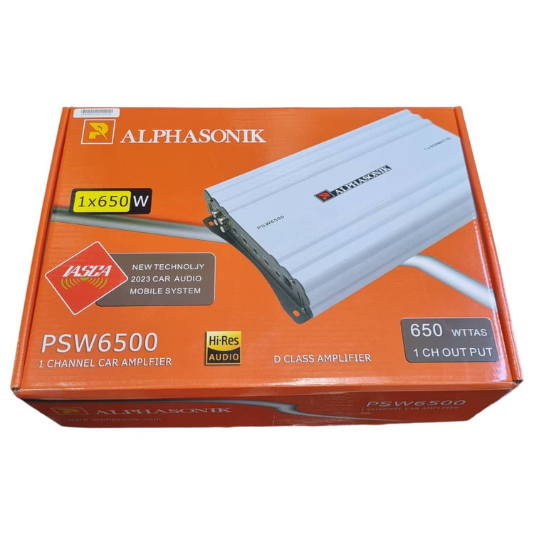 Mono amplifier 650 RMS brand Alfasonic model PSW-6500
